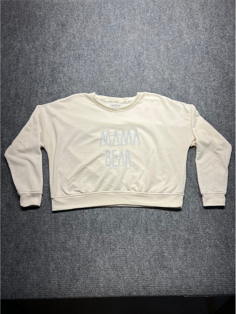 Rae Dunn Mama Bear Sweatshirt Womens Medium Cream Pullover Graphic Crewneck M